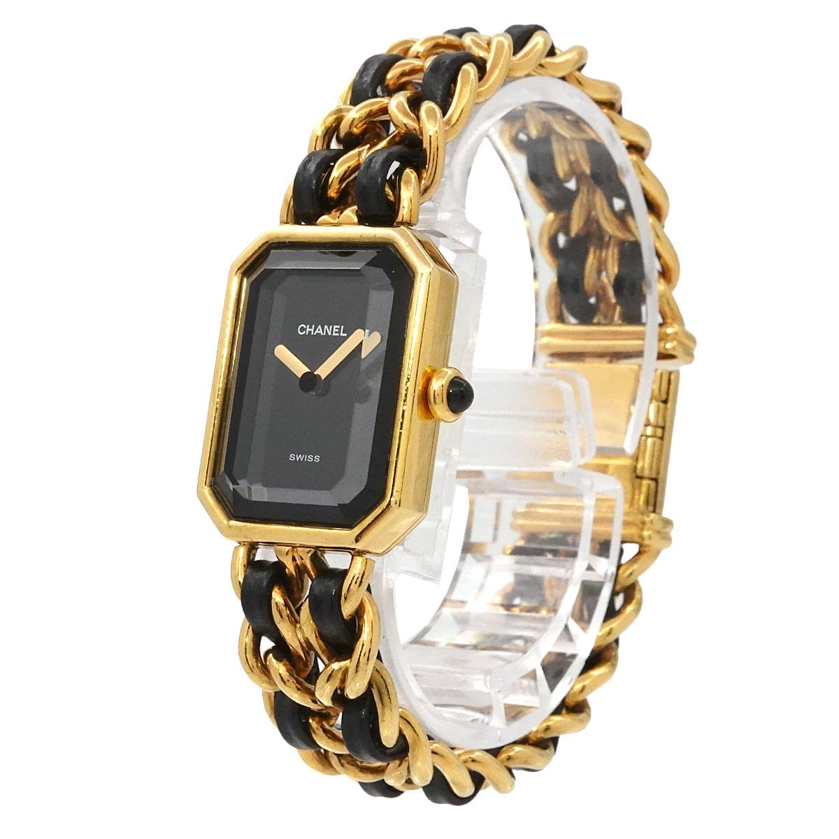 Luxury Promise Japan CHANEL Premiere M size H0001 Vintage Women's Watch Black and Gold Quartz Watch 90280126