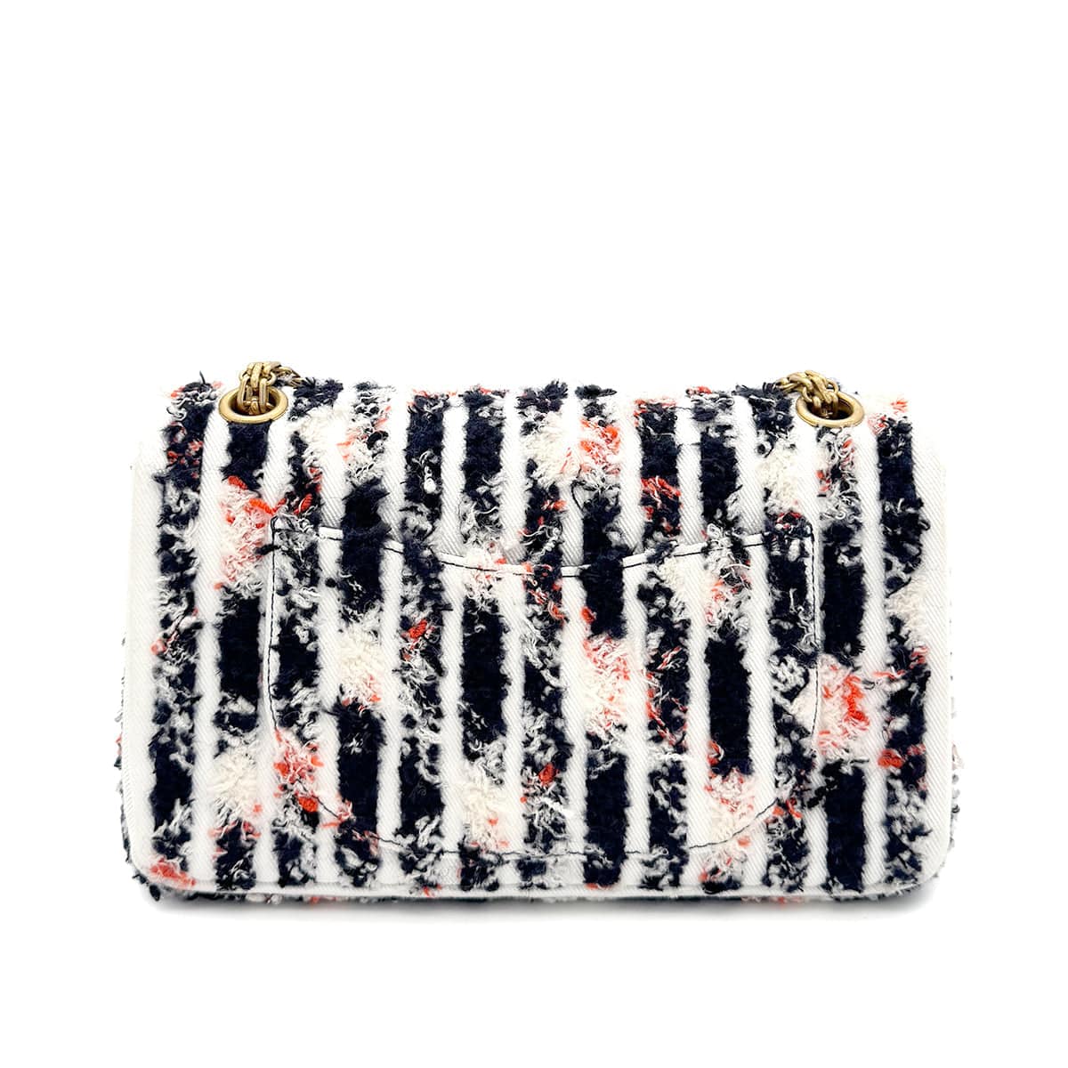 Luxury Promise Japan CHANEL REISSUE 2.55 STRIPE PATTERN CHAIN SHOULDER BAG MULTICOLOR TWEED 90286023