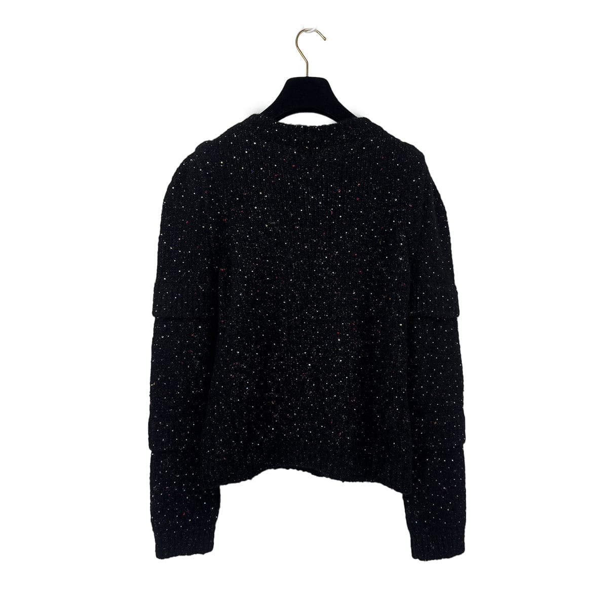 Luxury Promise Japan CHANEL RHINESTONE KNIT BLACK MULTICOLOR ALPACA 38 P57 RTW 90304983