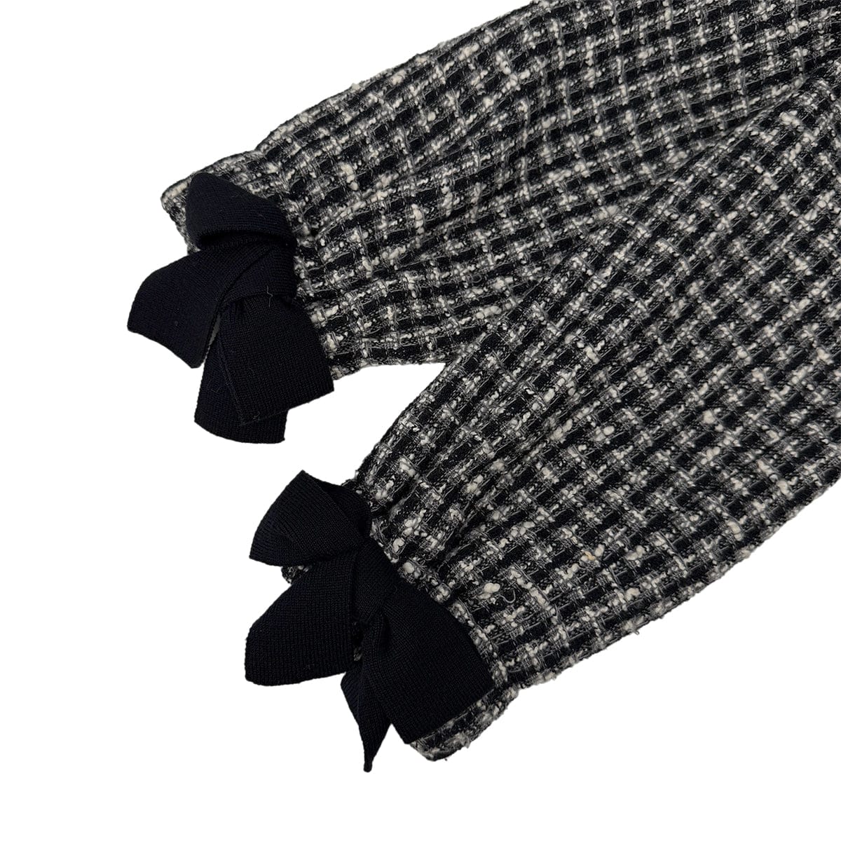 Luxury Promise Japan CHANEL RIBBON TWEED JACKET BLACK WOOL 40 04A RTW 90299827