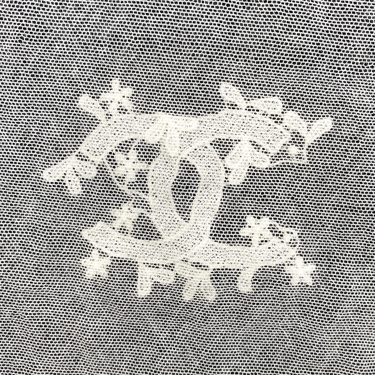 Luxury Promise Japan CHANEL SLEEVELESS MESH TOPS COCOMARK NO5 LACE ECRU BLACK COTTON 38 04P RTW 90287810