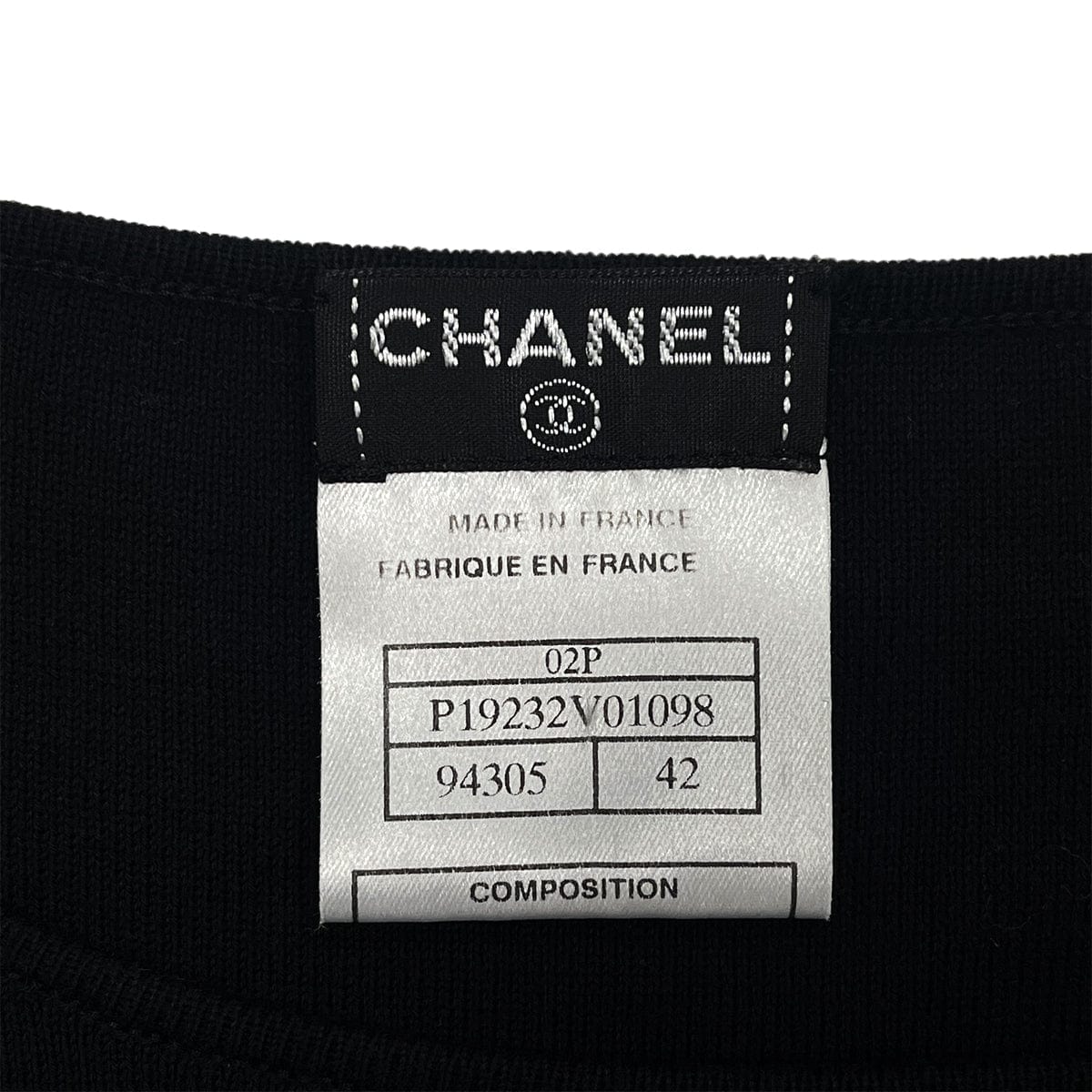 Luxury Promise Japan CHANEL SLEEVELESS TOPS BLACK COTTON 42 02P RTW 90288045