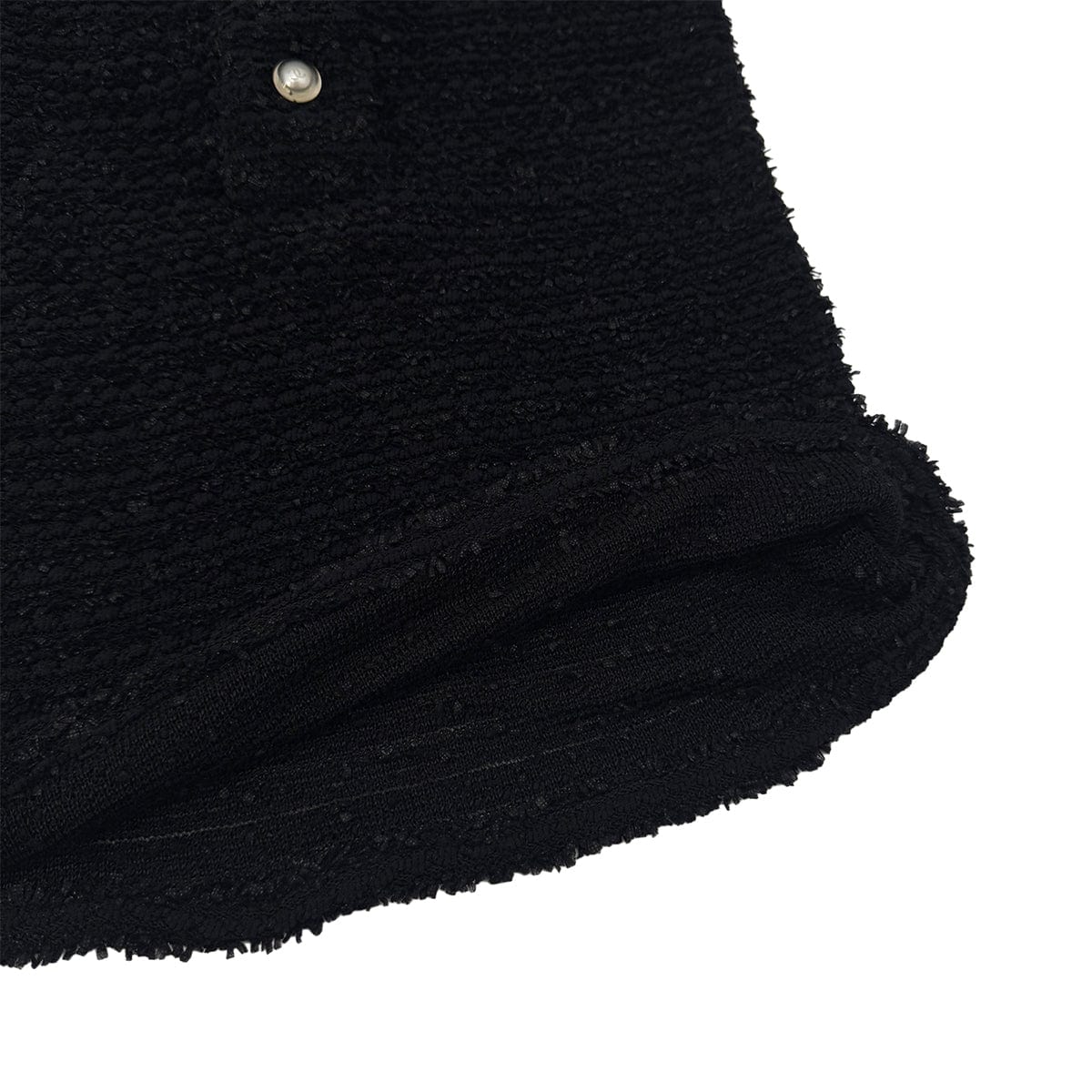 Luxury Promise Japan CHANEL SLEEVELESS TOPS COCO BUTTON FAUX PEARL BLACK NYLON 38 P46 RTW 90290206