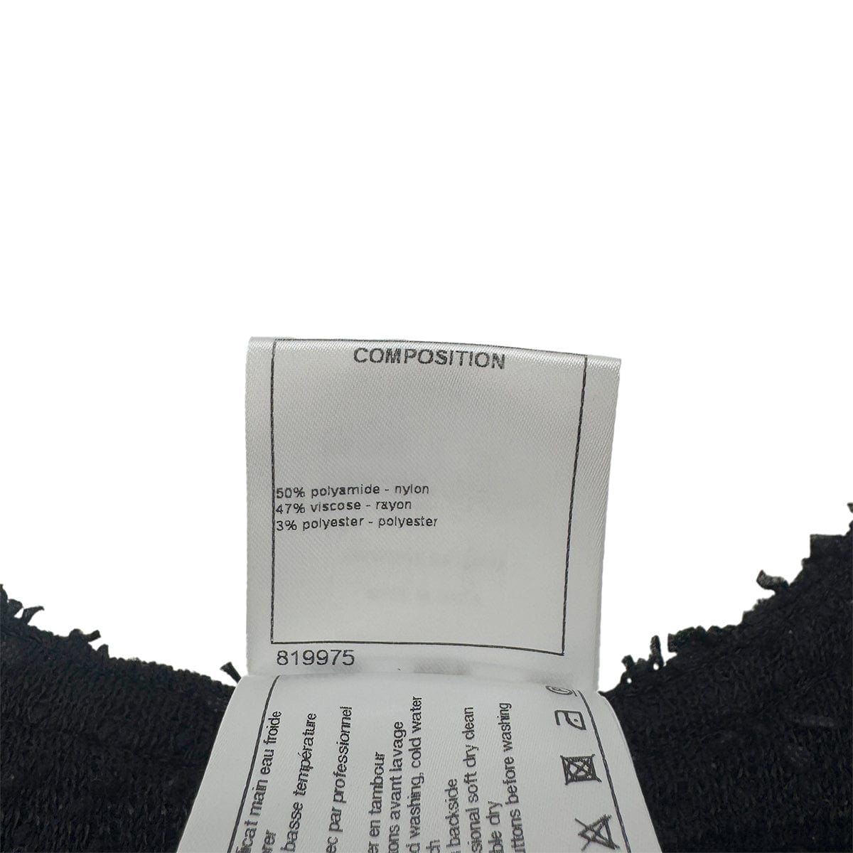 Luxury Promise Japan CHANEL SLEEVELESS TOPS COCO BUTTON FAUX PEARL BLACK NYLON 38 P46 RTW 90290206