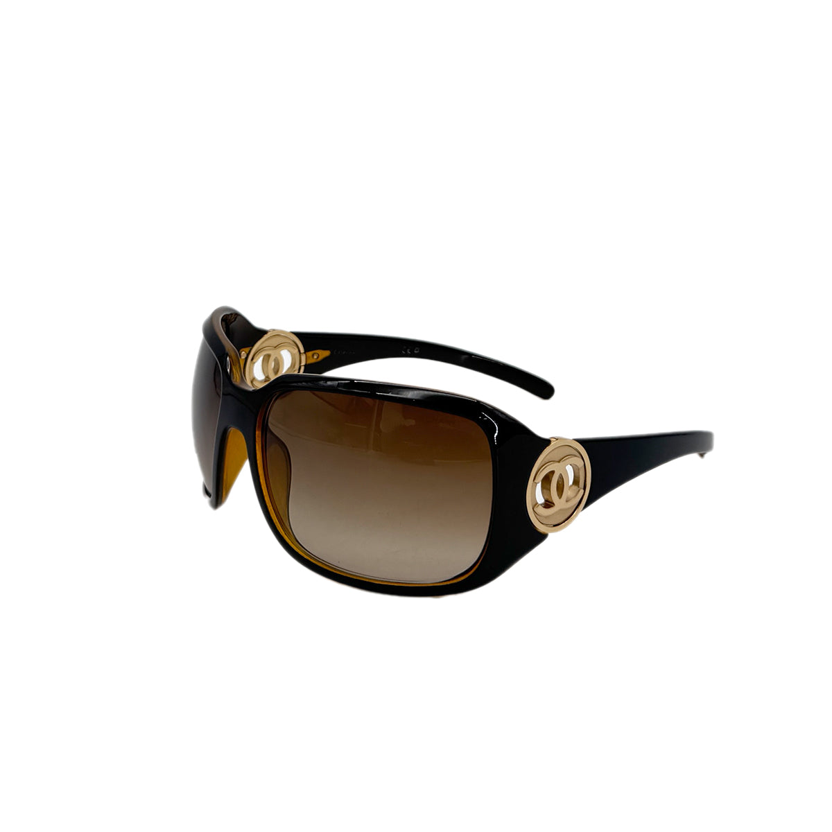 Luxury Promise Japan CHANEL SUNGLASSES CIRCLE COCOMARK BROWN GOLD EYEWEAR 90296474