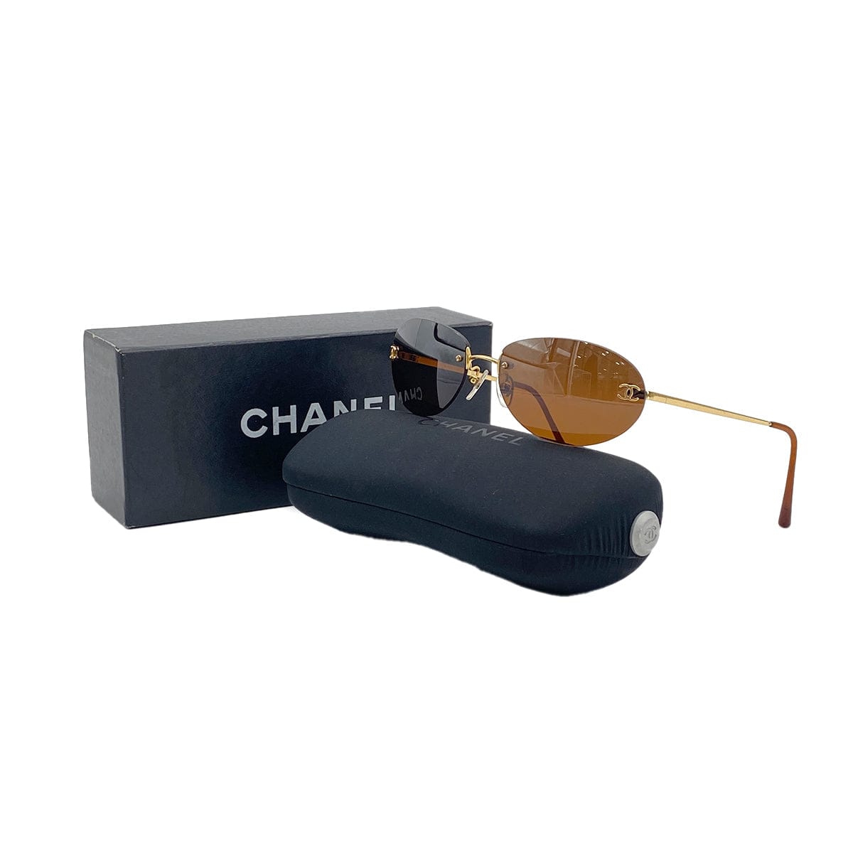 Luxury Promise Japan CHANEL SUNGLASSES COCOMARK BROWN GOLD EYEWEAR 90296733