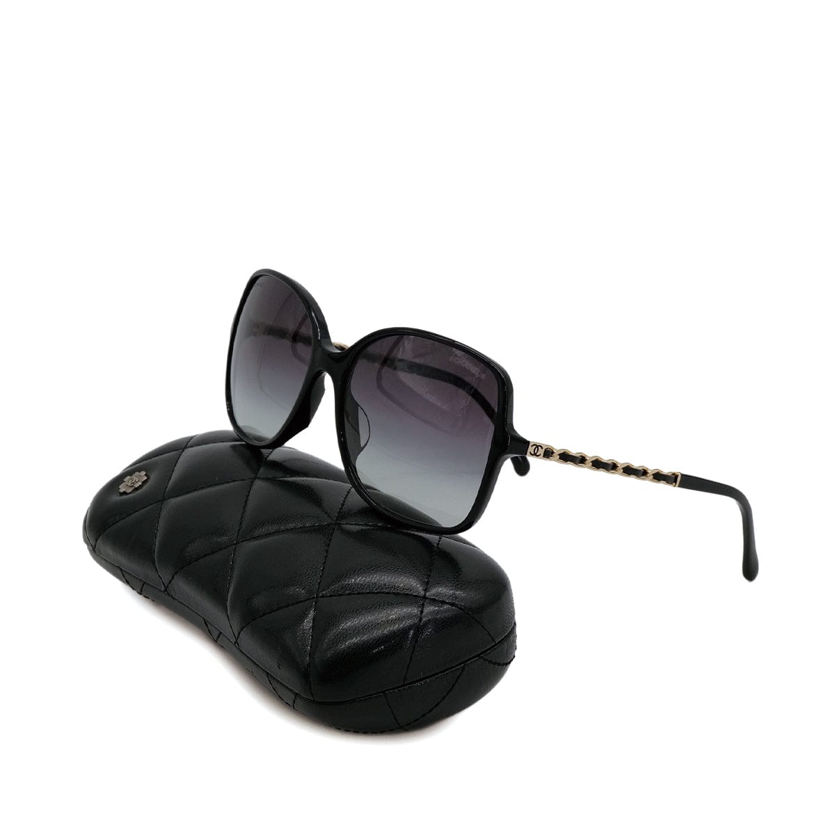 Luxury Promise Japan CHANEL SUNGLASSES COCOMARK CHAIN MOTIF BLACK EYEWEAR 90314384