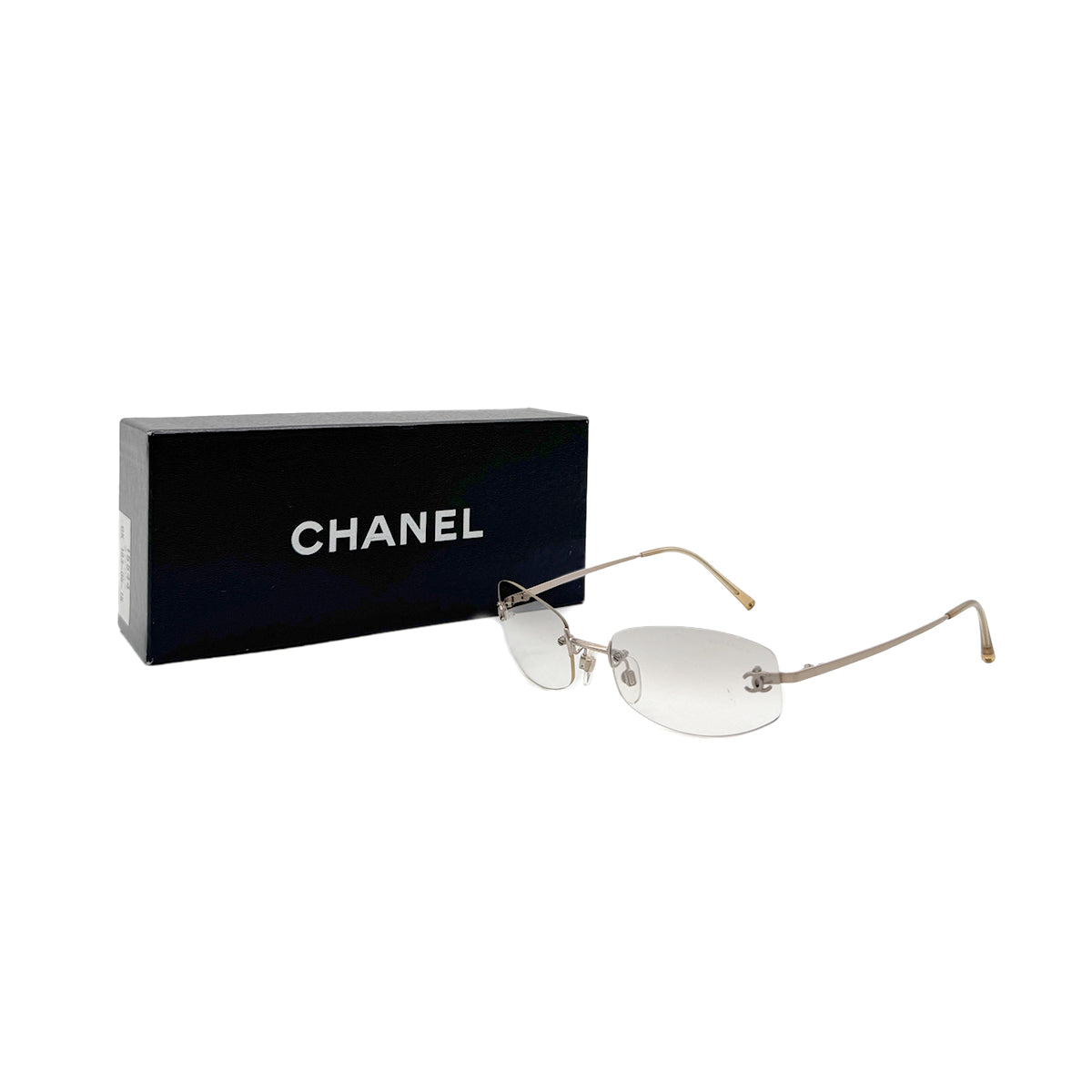 Luxury Promise Japan CHANEL SUNGLASSES COCOMARK CLEAR GOLD EYEWEAR 90296459