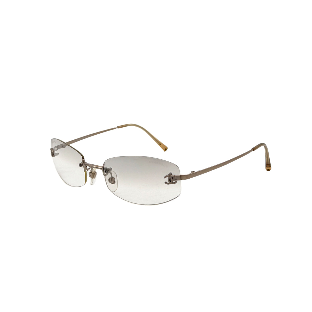 Luxury Promise Japan CHANEL SUNGLASSES COCOMARK CLEAR GOLD EYEWEAR 90296459