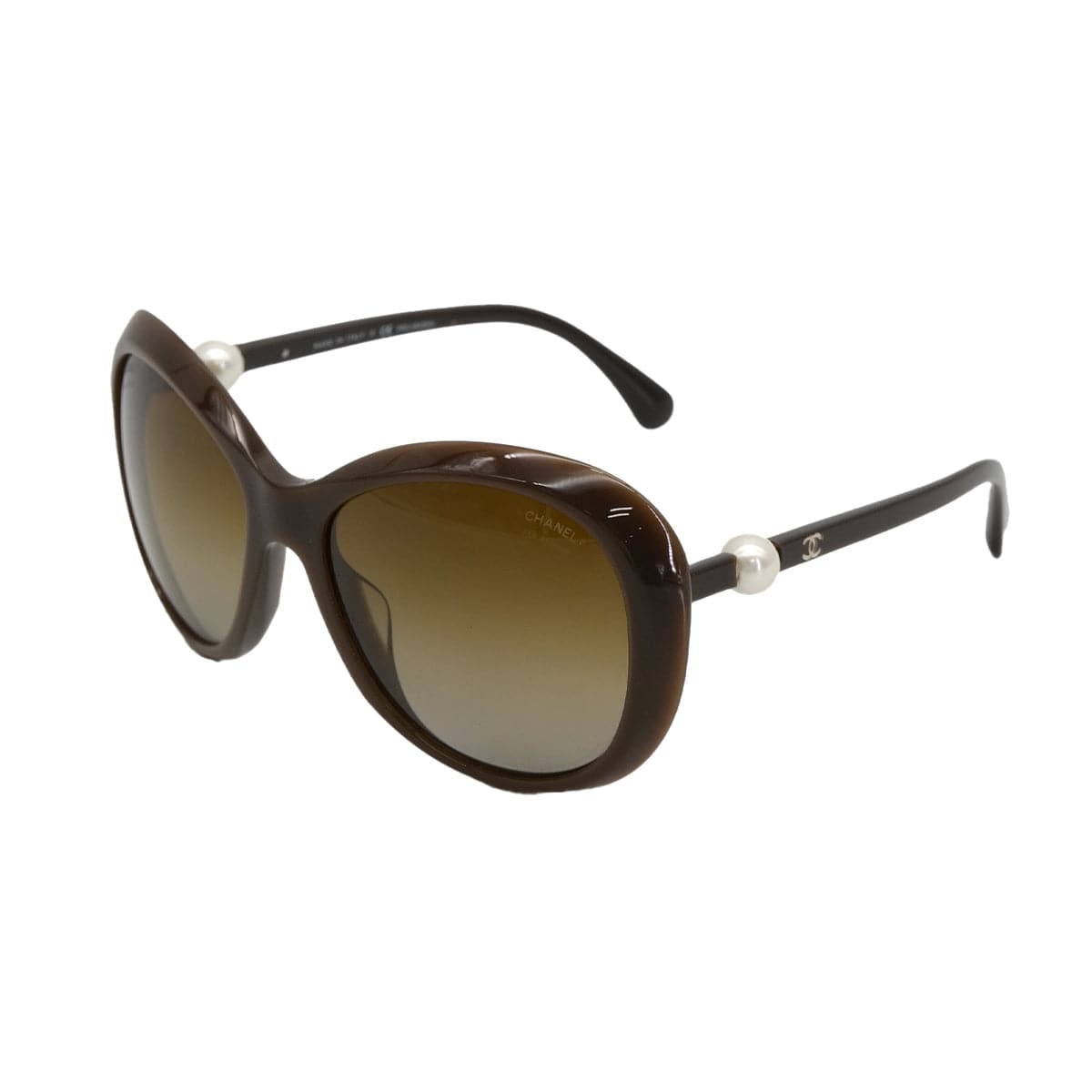 Luxury Promise Japan CHANEL SUNGLASSES COCOMARK FAUX PEARL BROWN EYEWEAR 90312958