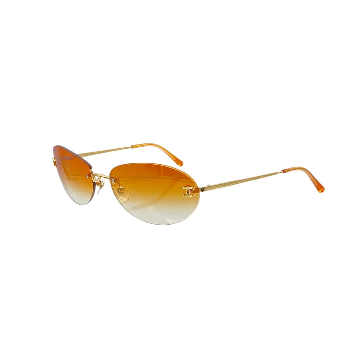 Luxury Promise Japan CHANEL SUNGLASSES COCOMARK ORANGE GOLD EYEWEAR 90296734