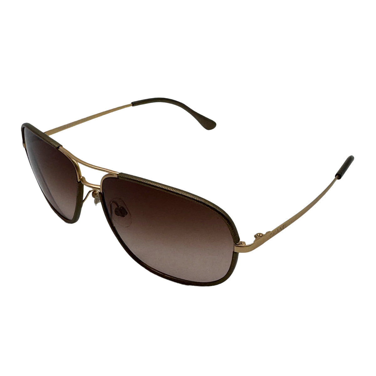Luxury Promise Japan CHANEL SUNGLASSES LOGO BROWN GOLD EYEWEAR 90301121