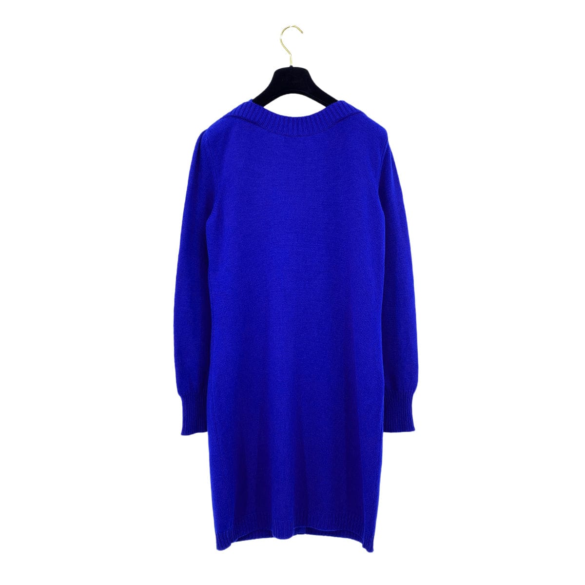 Luxury Promise Japan CHANEL TURN LOCK BUTTON KNIT DRESS CASHMERE BLUE 40 P44 RTW 90313874