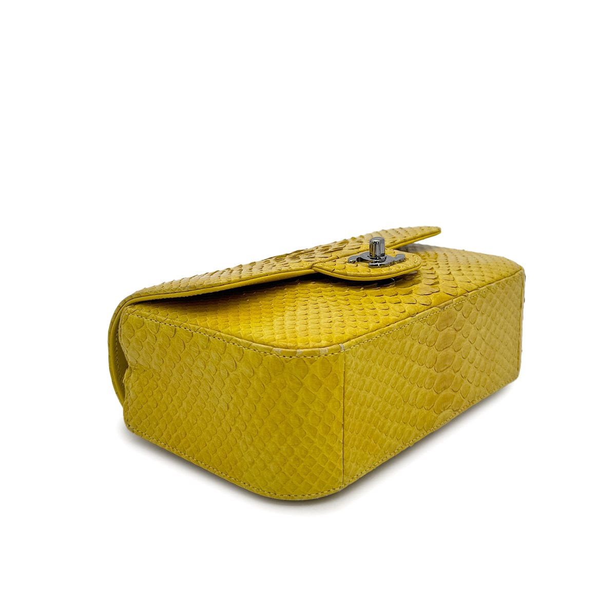 Luxury Promise Japan CHANEL TURN LOCK CHAIN SHOULDER BAG YELLOW PYTHON 90309173