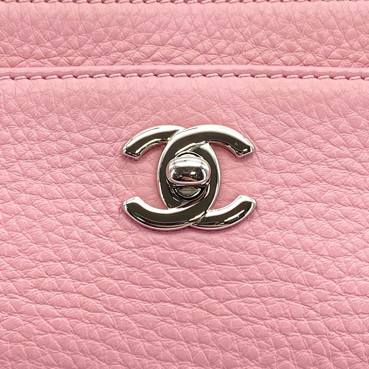 Luxury Promise Japan CHANEL TURN LOCK TOTE BAG PINK LEATHER SILVER HARDWARE 90324848