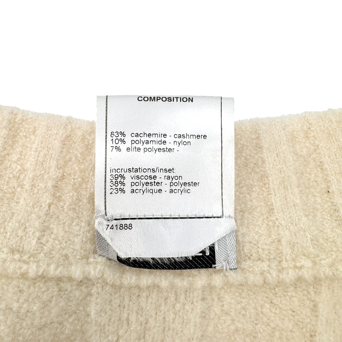 Luxury Promise Japan CHANEL TWEED CARDIGAN IVORY BLACK CASHMERE 38 05A RTW 90292789