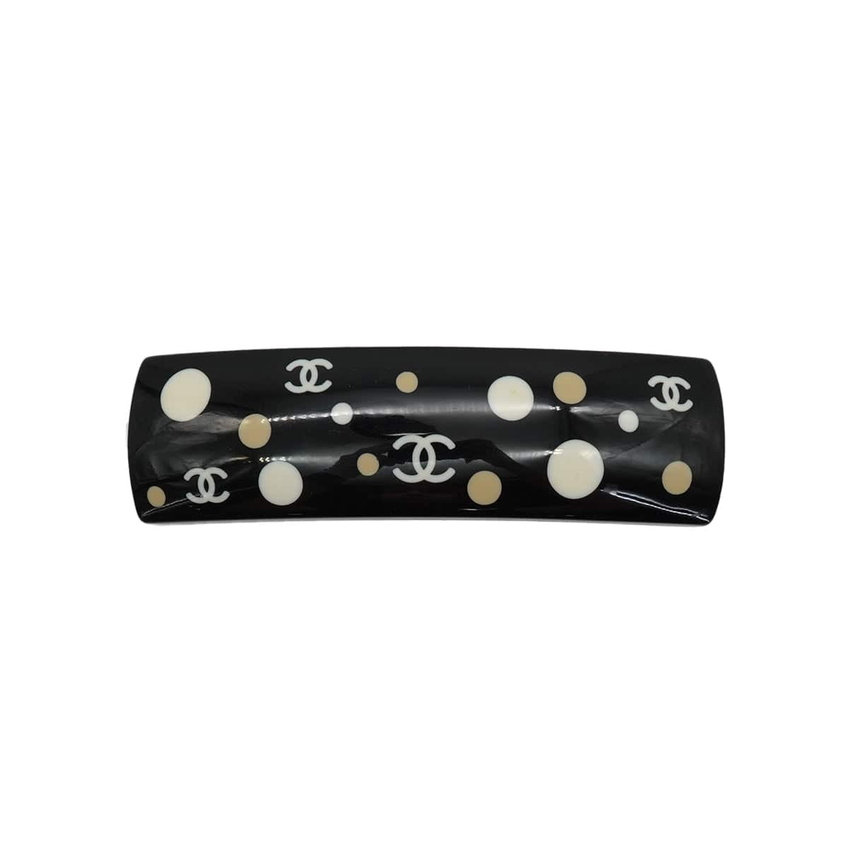 Luxury Promise Japan CHANEL VALLETTA DOT COCOMARK BLACK WHITE PLASTIC HAIR ACCESSORY 05C 90340905