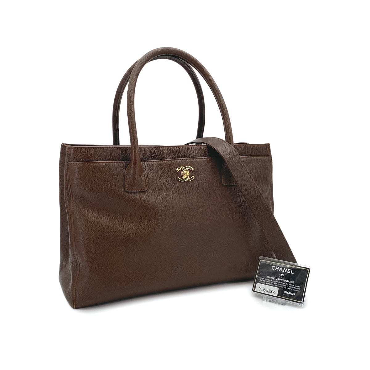 Luxury Promise Japan CHANEL VINAGE COCOMARK EXECUTIVE TOTE SHOULDER BAG BROWN CAVIAR SKIN 90310832