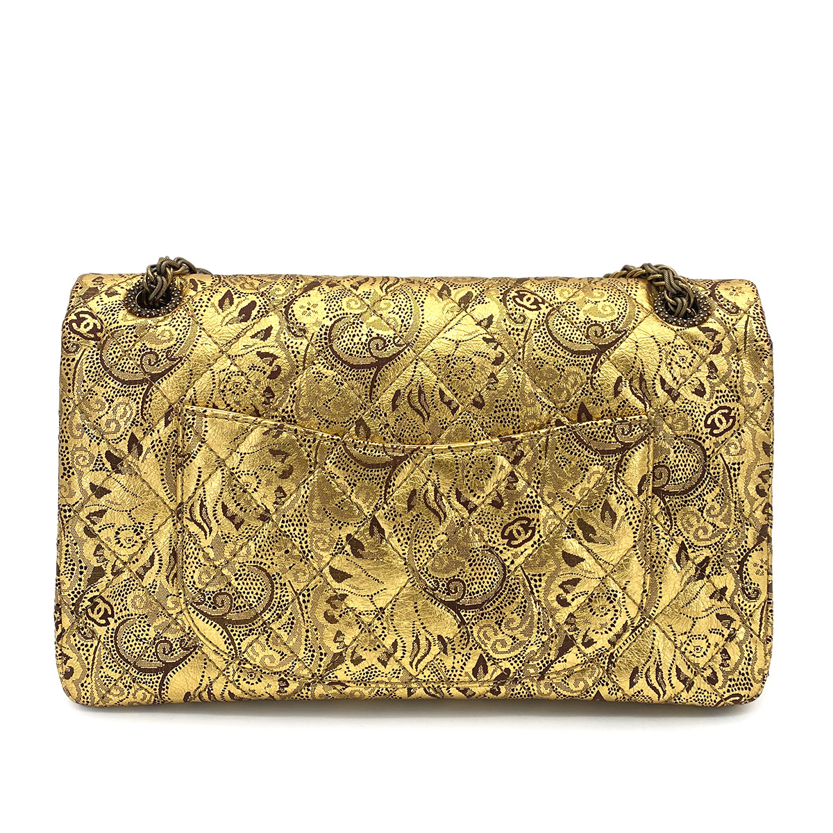 Luxury Promise Japan CHANEL VINTAGE 2.55 BIRDCAGE CHAIN SHOULDER BAG GOLD CALF SKIN 90264493