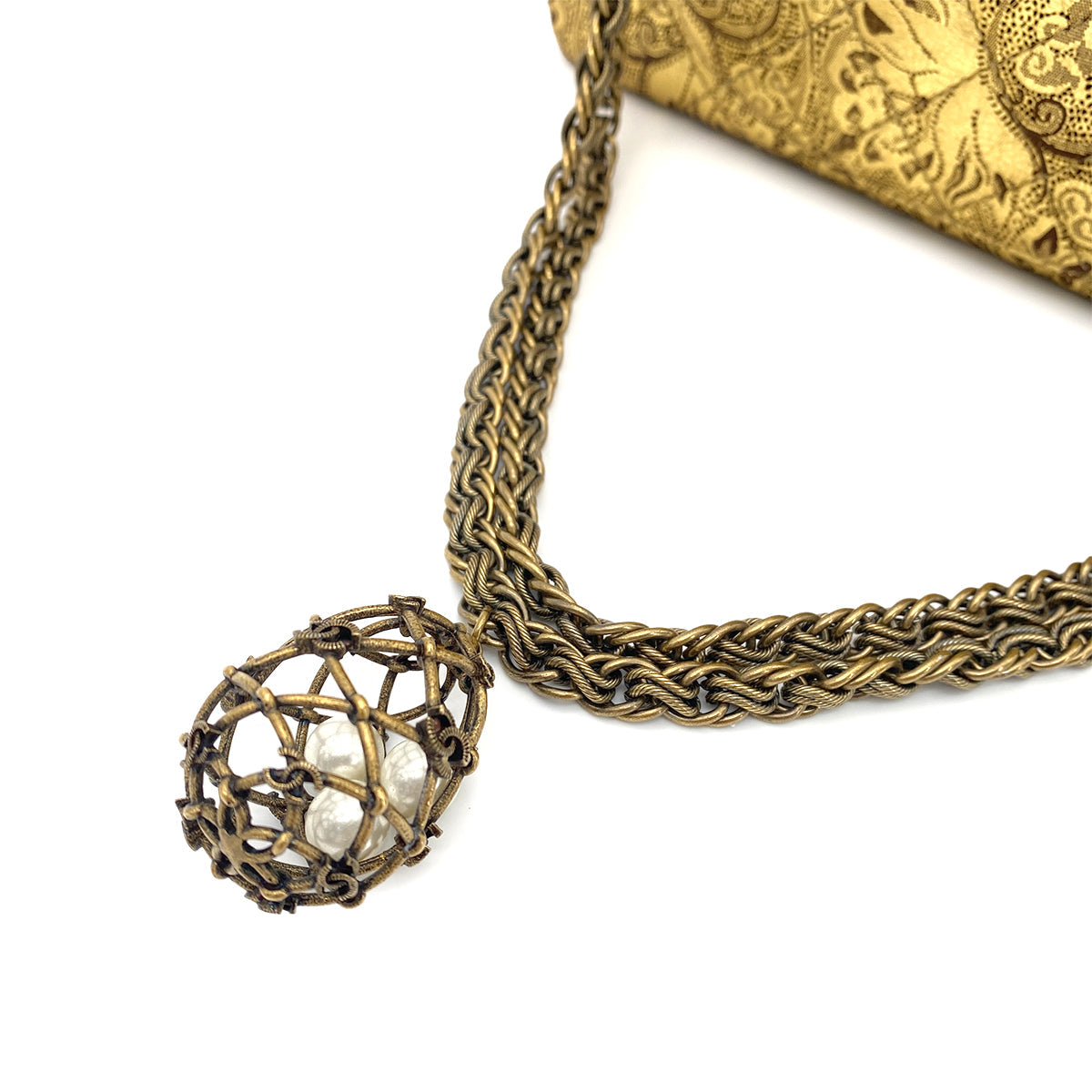 Luxury Promise Japan CHANEL VINTAGE 2.55 BIRDCAGE CHAIN SHOULDER BAG GOLD CALF SKIN 90264493