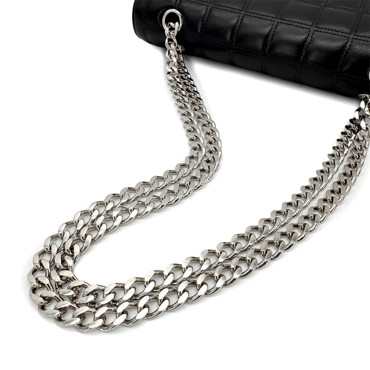 Luxury Promise Japan CHANEL VINTAGE 2.55 CHOCOLATE BAR CHAIN SHOULDER BAG BLACK LAMB SKIN 90268882