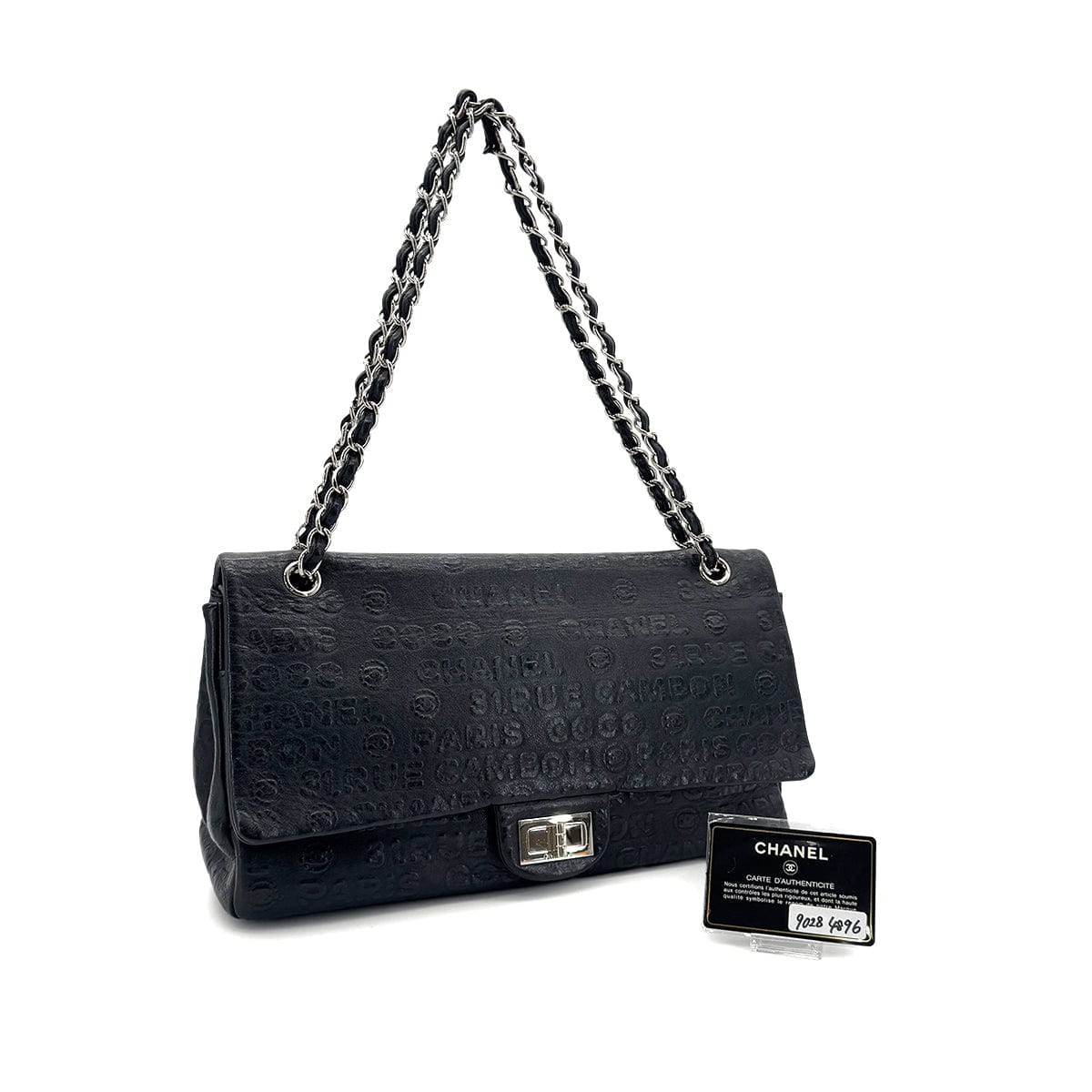 Luxury Promise Japan CHANEL VINTAGE 2.55 UNLIMITED CHAIN SHOULDER BAG BLACK CALF SKIN 90284896