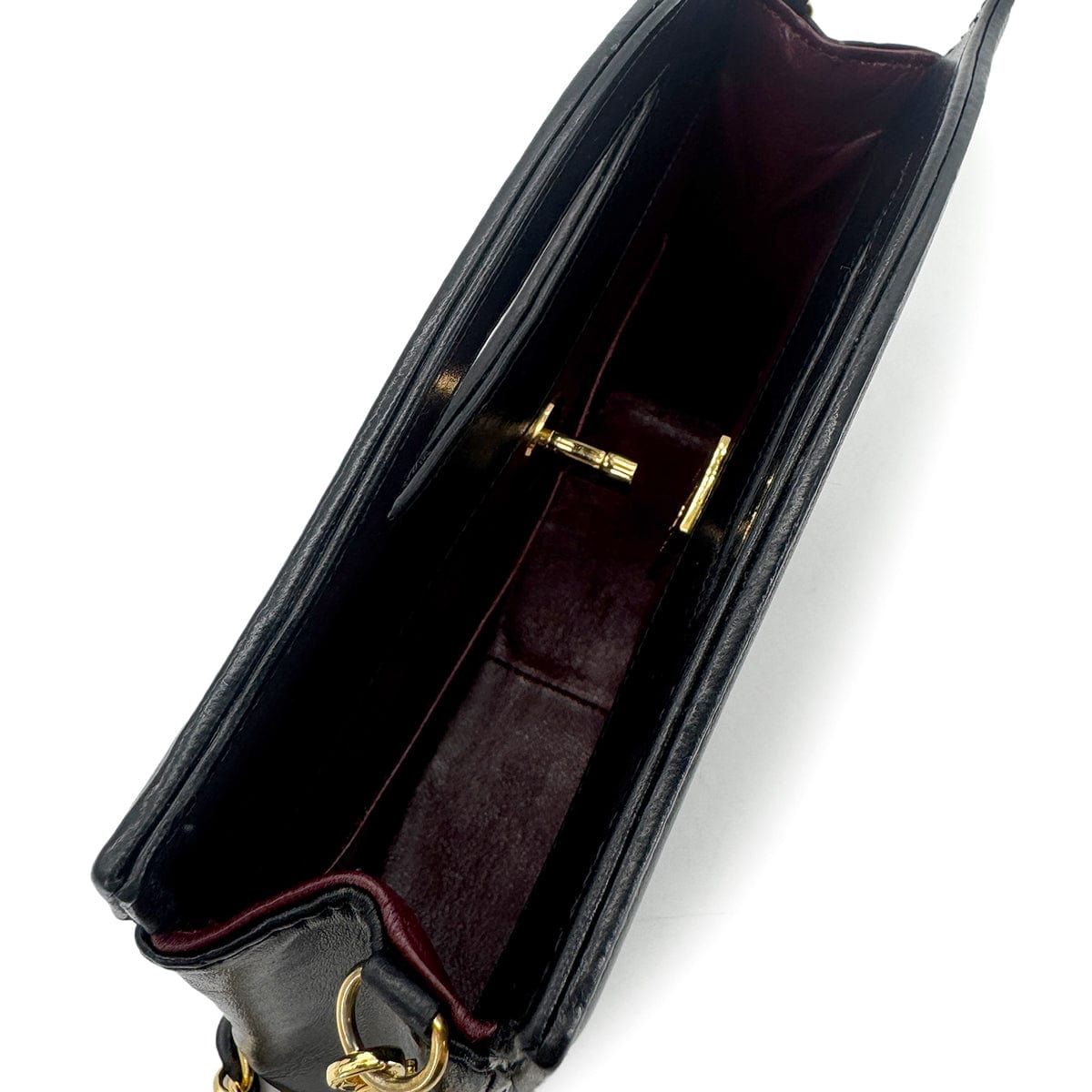 Luxury Promise Japan CHANEL VINTAGE 2WAY HAND CHAIN SHOULDER BAG BLACK LAMB SKIN 90265415