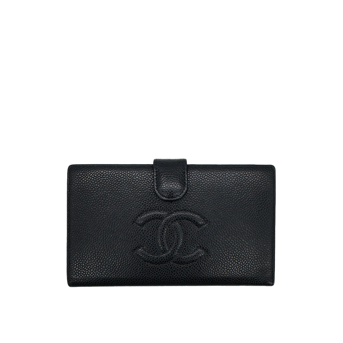 Luxury Promise Japan CHANEL VINTAGE BIFOLD LONG WALLET BLACK CAVIAR SKIN 90291245