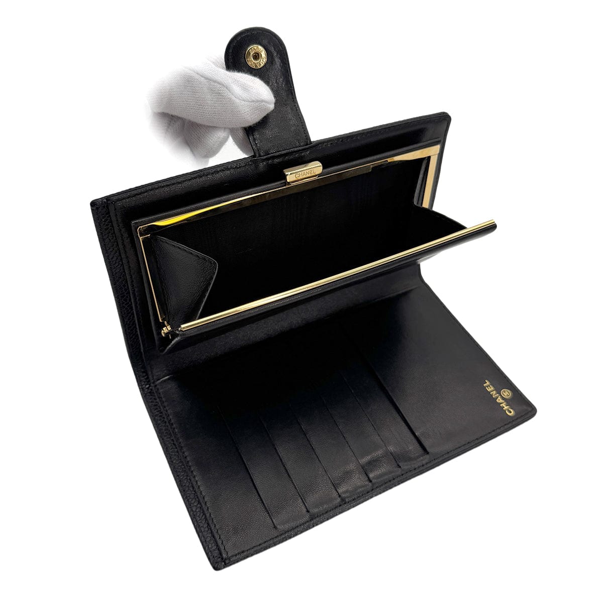 Luxury Promise Japan CHANEL VINTAGE BIFOLD LONG WALLET COCOMARK BLACK CAVIAR SKIN 90272520