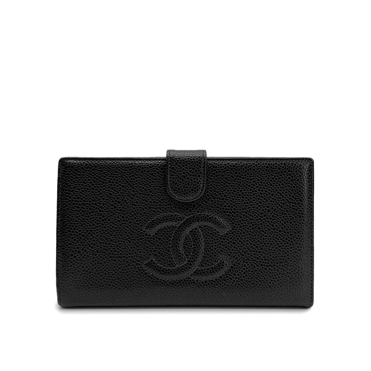 Luxury Promise Japan CHANEL VINTAGE BIFOLD LONG WALLET COCOMARK BLACK CAVIAR SKIN 90272521