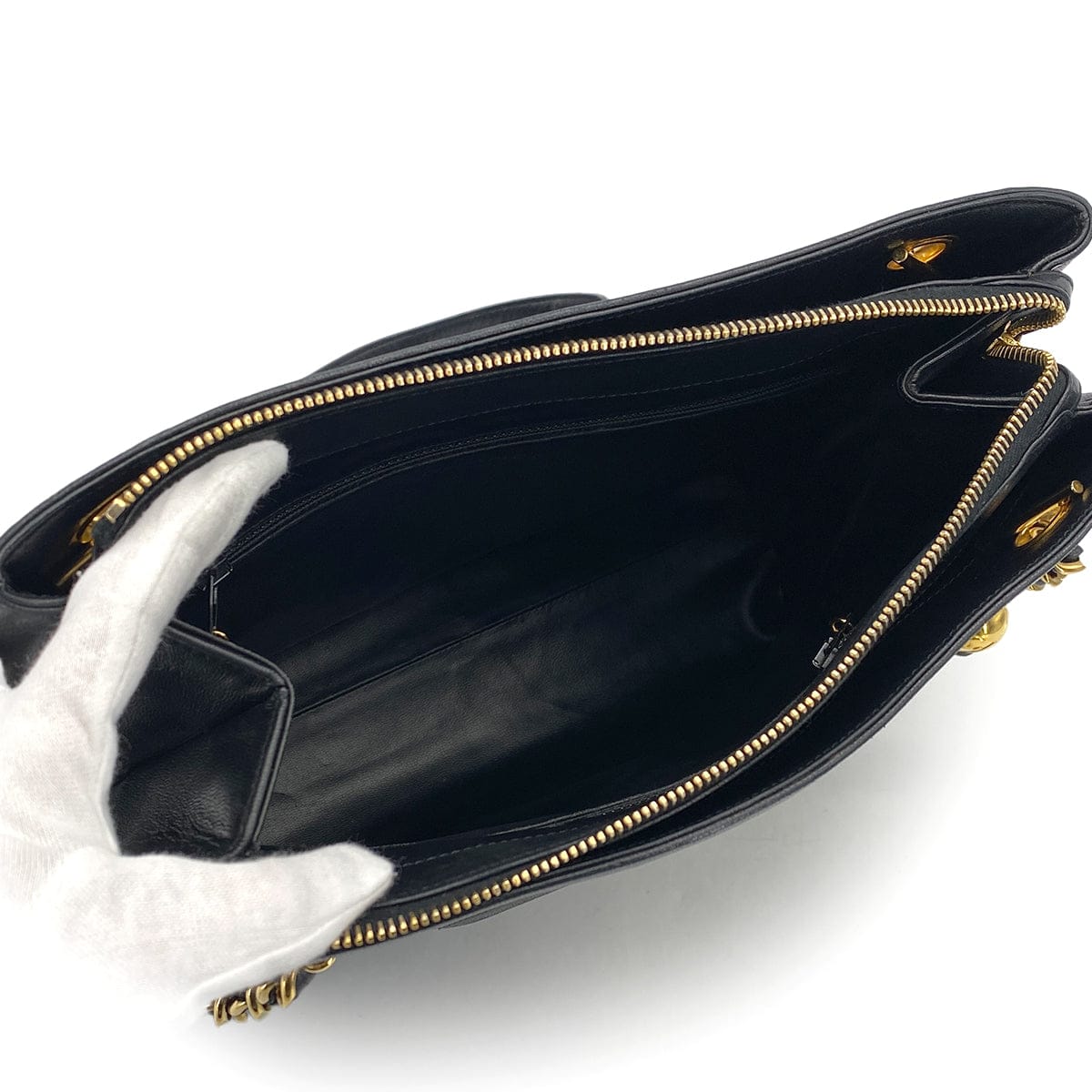 Luxury Promise Japan CHANEL VINTAGE BIG COCO CHAIN SHOULDER TOTE BAG BLACK LEATHER 90309159