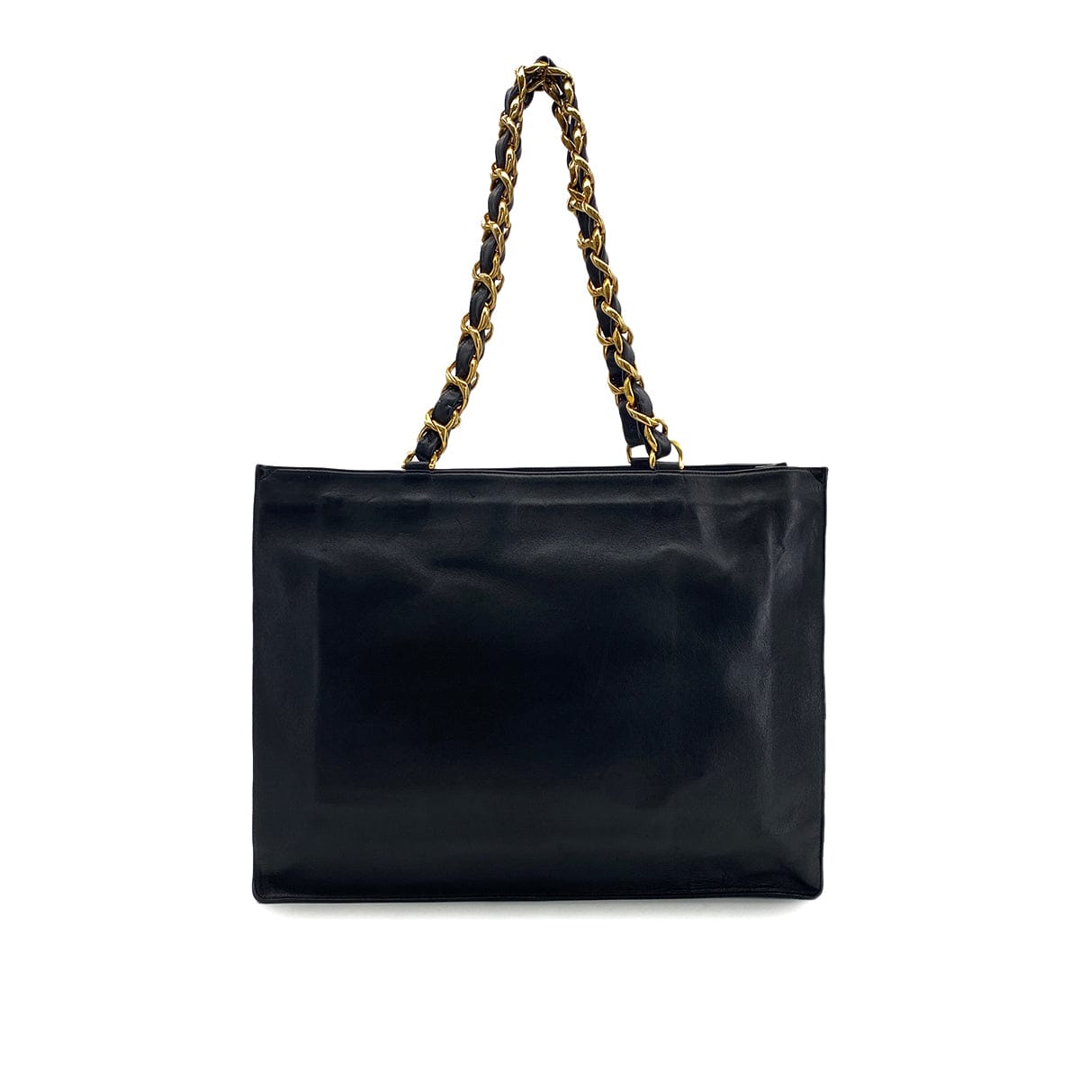 Luxury Promise Japan CHANEL VINTAGE BIG COCO CHAIN TOTE BAG BLACK LAMB SKIN 90301751