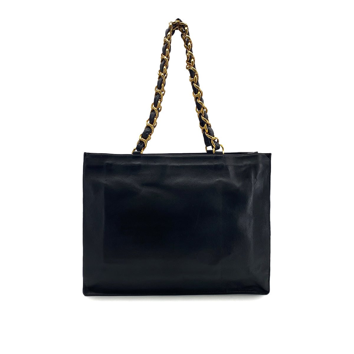 Luxury Promise Japan CHANEL VINTAGE BIG COCO CHAIN TOTE BAG BLACK LAMB SKIN 90301751