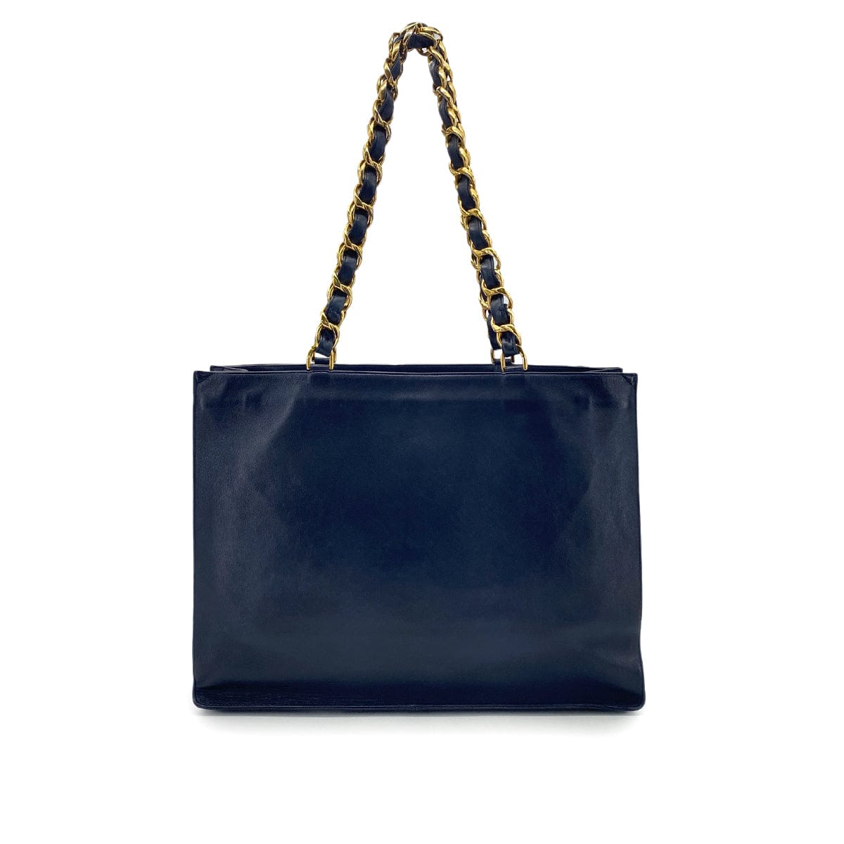 Luxury Promise Japan CHANEL VINTAGE BIG COCO CHAIN TOTE BAG NAVY LEATHER 90275901