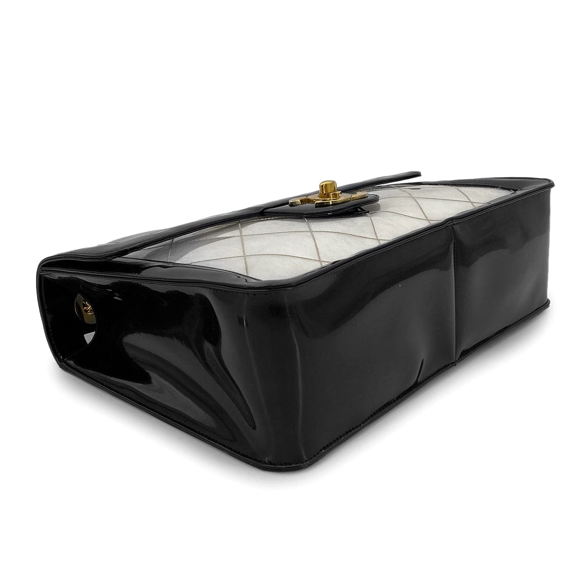 Luxury Promise Japan CHANEL VINTAGE BIG COCO CLEAR CHAIN SHOULDER BAG BLACK VINYL 90281238