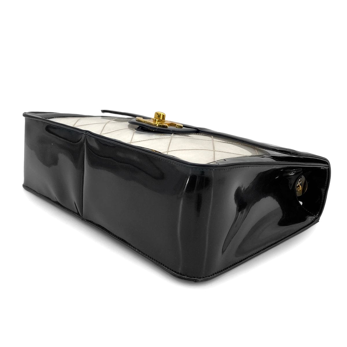 Luxury Promise Japan CHANEL VINTAGE BIG COCO CLEAR CHAIN SHOULDER BAG BLACK VINYL 90281238