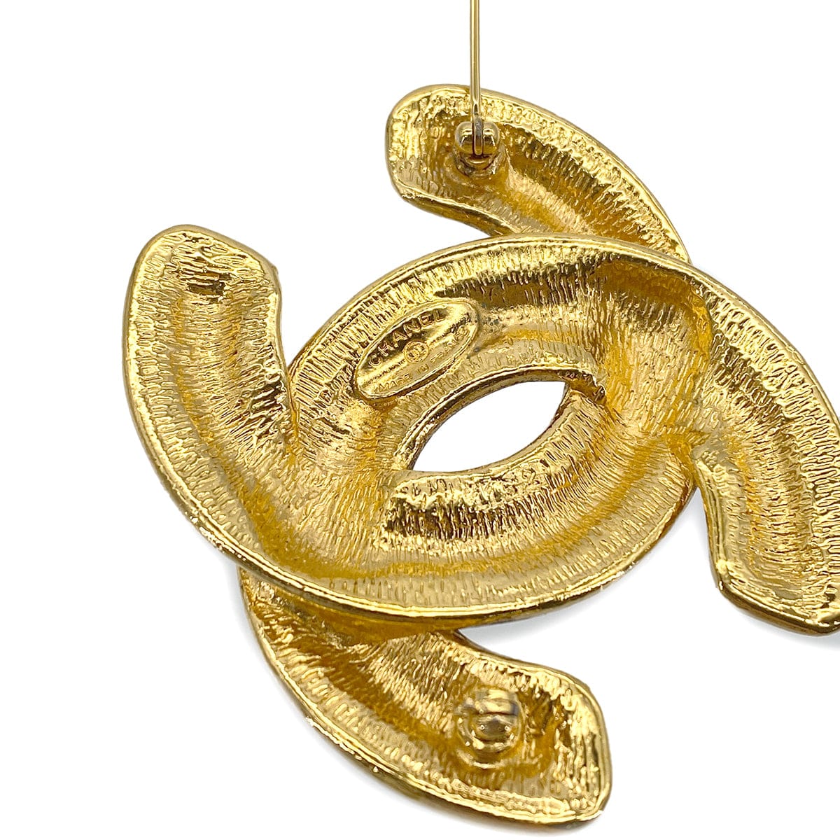 Luxury Promise Japan CHANEL VINTAGE BIG COCO MARK BROOCH MATELASSE GOLD ACCESSORY 90291248