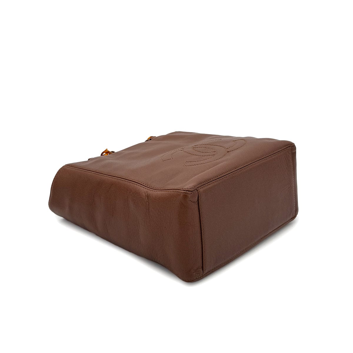 Luxury Promise Japan CHANEL VINTAGE BIG COCO TORTOISESHELL HANDLE CHAIN TOTE BAG BROWN LAMB SKIN 90285109