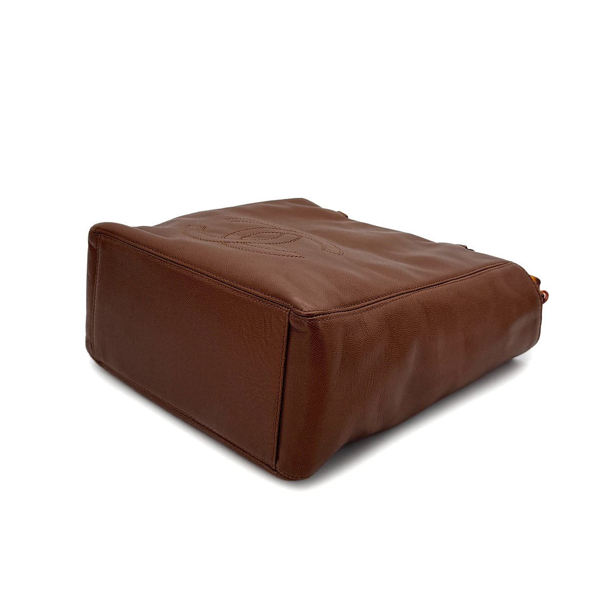 Luxury Promise Japan CHANEL VINTAGE BIG COCO TORTOISESHELL HANDLE CHAIN TOTE BAG BROWN LAMB SKIN 90285109