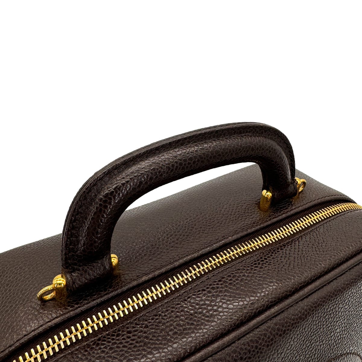 Luxury Promise Japan CHANEL VINTAGE BIG COCO VANITY HAND SHOULDER BAG BROWN CAVIAR SKIN 90304179