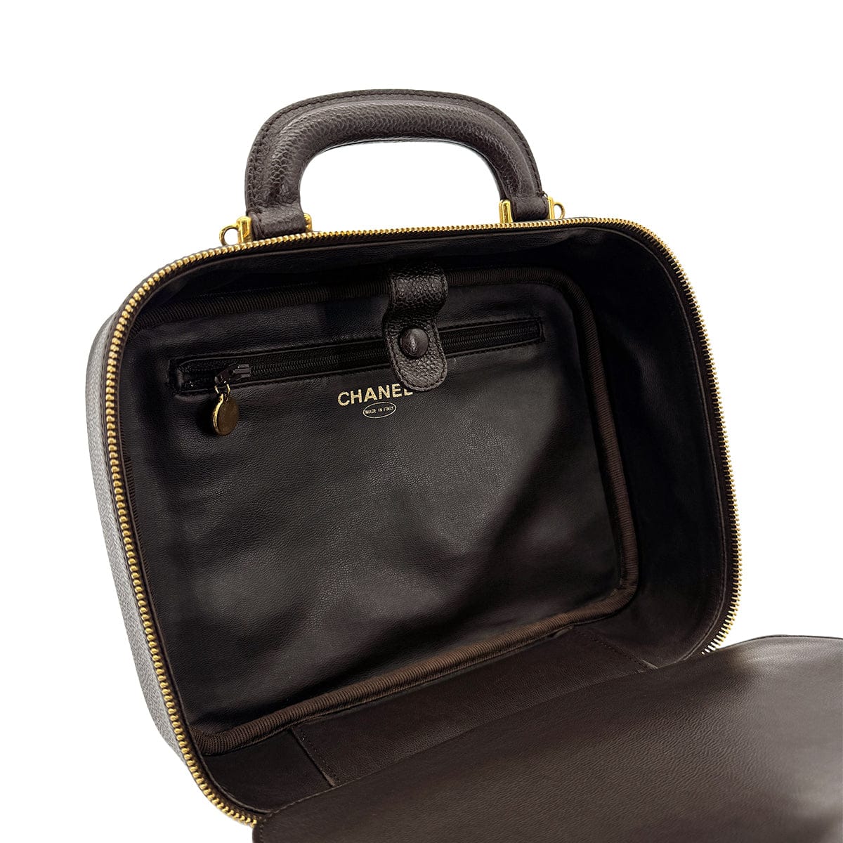 Luxury Promise Japan CHANEL VINTAGE BIG COCO VANITY HAND SHOULDER BAG BROWN CAVIAR SKIN 90304179