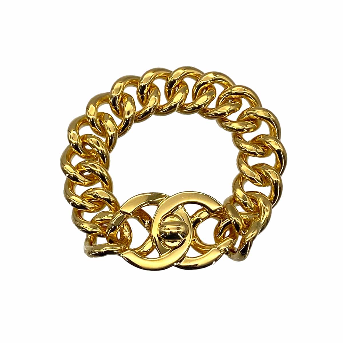 Luxury Promise Japan CHANEL VINTAGE BRACELET COCOMARK TURN LOCK GOLD ACCESSORY 96P 90275819
