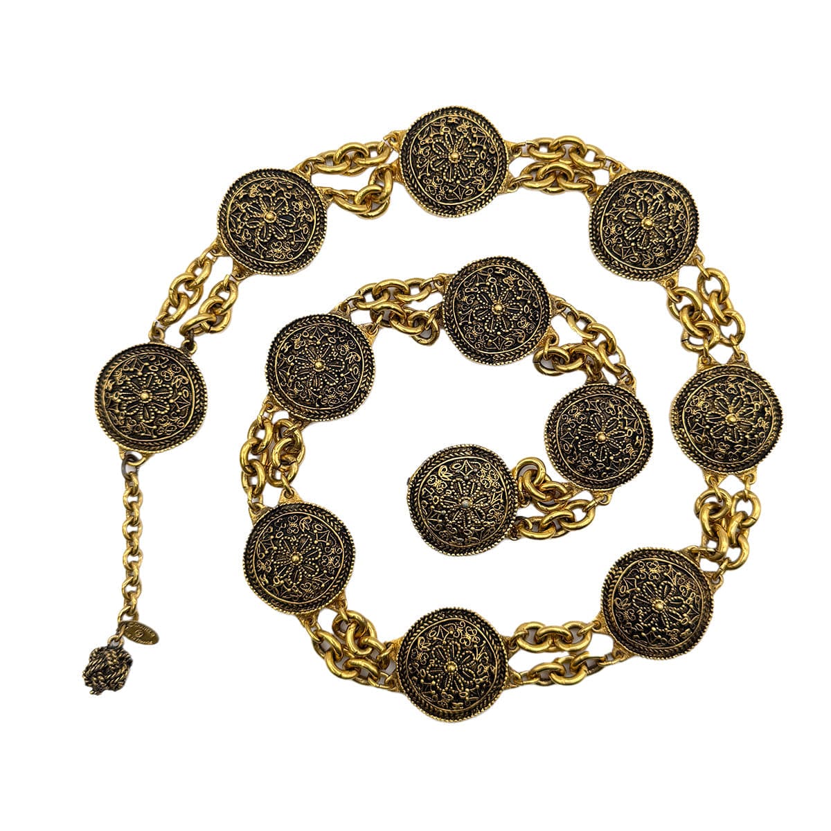 Luxury Promise Japan CHANEL VINTAGE CHAIN BELT COCOMARK FLOWER MEDALLION ACCESSORY 90271851
