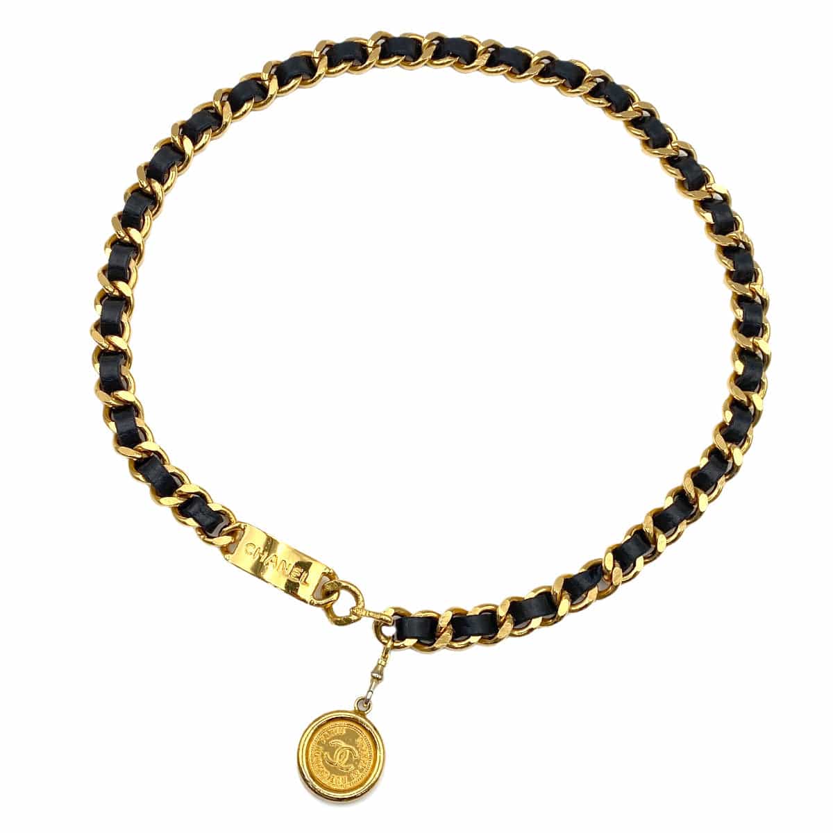 Luxury Promise Japan CHANEL VINTAGE CHAIN BELT LEATHER COCOMARK ACCESSORY 90273945