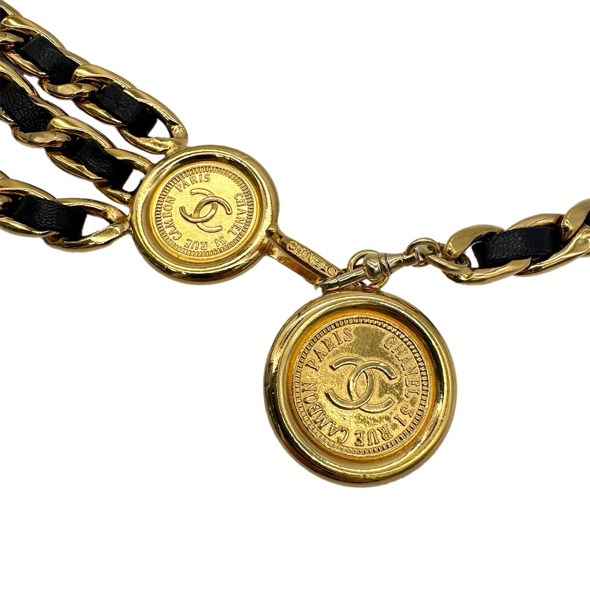 Luxury Promise Japan CHANEL VINTAGE CHAIN BELT LEATHER COCOMARK ACCESSORY 90301117