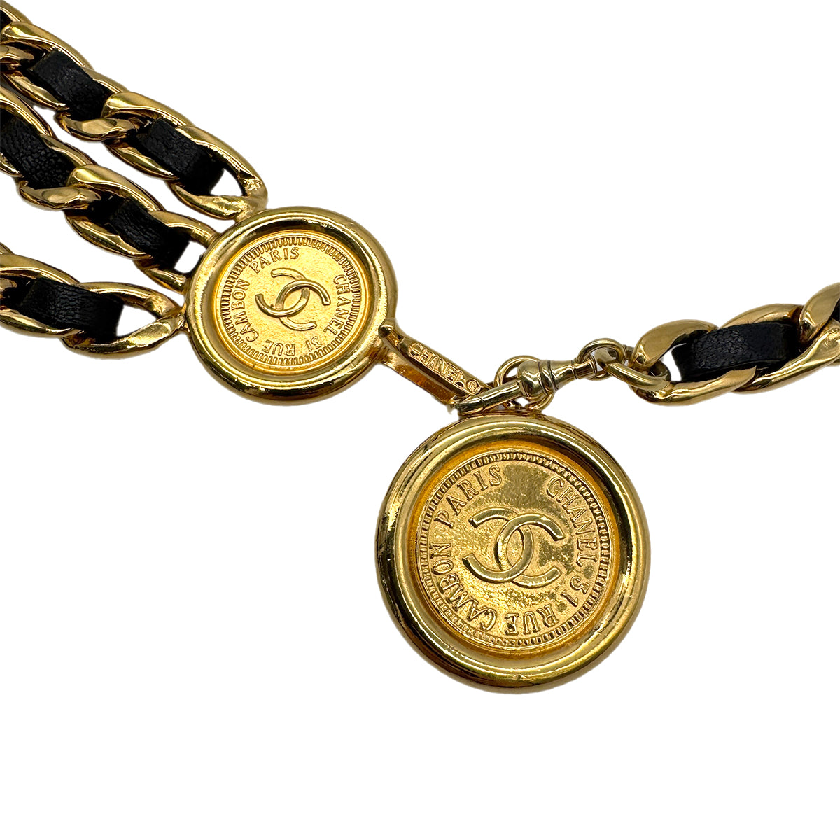 Luxury Promise Japan CHANEL VINTAGE CHAIN BELT LEATHER COCOMARK ACCESSORY 90301117
