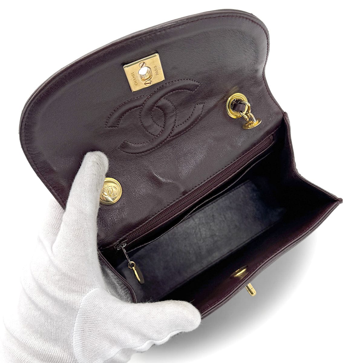 Luxury Promise Japan CHANEL VINTAGE CHAIN SHOULDER BAG BROWN LAMB SKIN 90269102