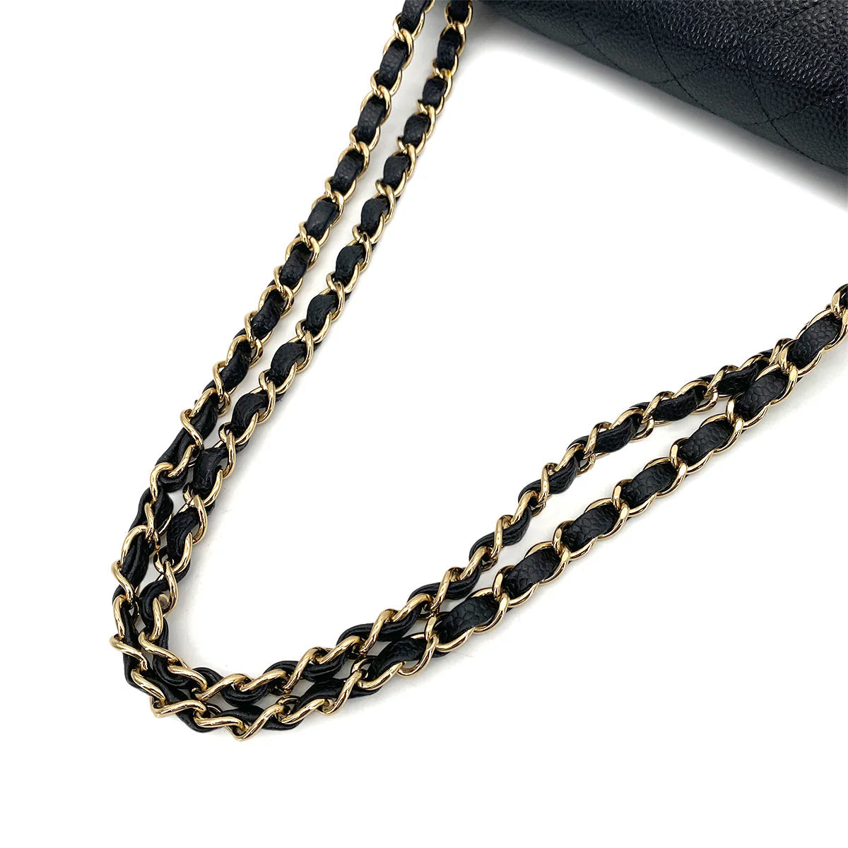 Luxury Promise Japan CHANEL VINTAGE CLASSIC FLAP MEDIUM CHAIN SHOULDER BAG BLACK CAVIAR SKIN 90261318