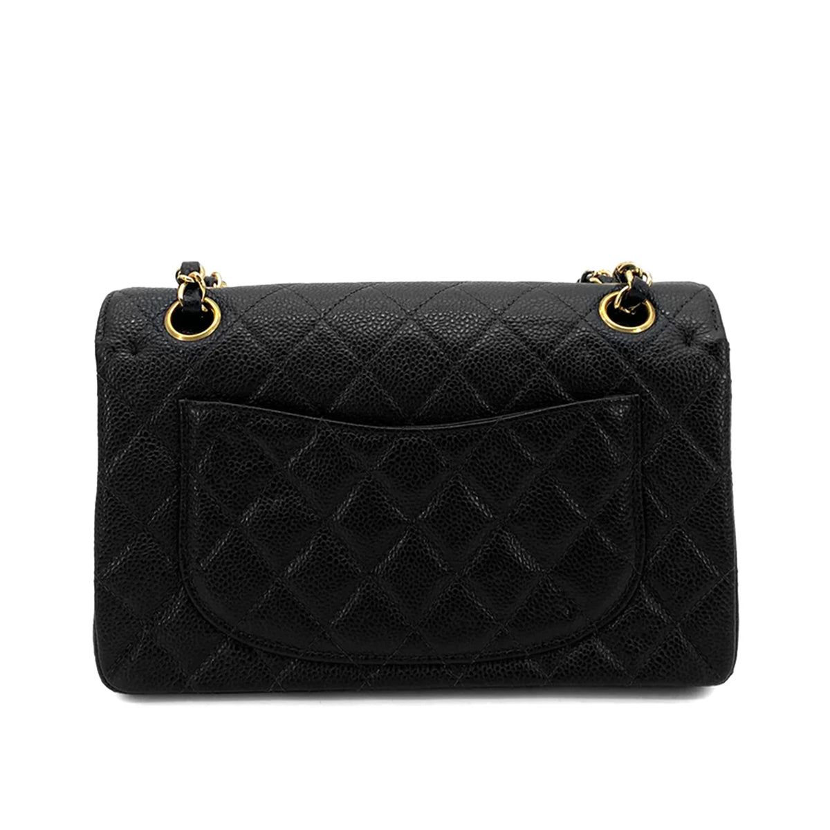 Luxury Promise Japan CHANEL VINTAGE CLASSIC FLAP MEDIUM CHAIN SHOULDER BAG BLACK CAVIAR SKIN 90261318