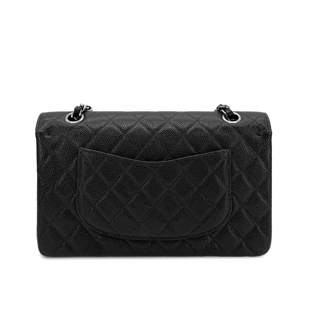 Luxury Promise Japan CHANEL VINTAGE CLASSIC FLAP MEDIUM CHAIN SHOULDER BAG BLACK CAVIAR SKIN SHW 90207860